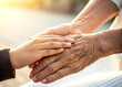 © Showrab - Helping hands, care for the elderly concept