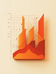 Poster - Simple or abstract charts and graphs, accented with a warm color such as orange or red, to convey business success or growth.
