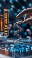 Poster - Visual representation of CRISPR technology showcasing DNA manipulation and research advancement