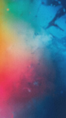 Poster - colorful grainy gradient background fading from green to blue and red