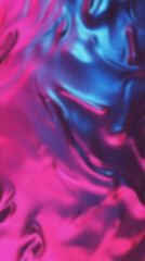 Poster - grainy gradient waving on a shiny pink and blue fabric
