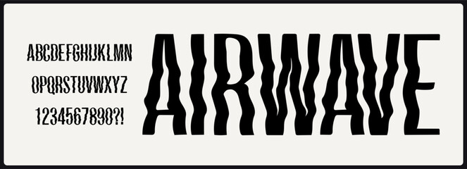 Wall Mural - condensed rough vector font. alphabet with uppercase and number.