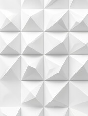 Poster - Abstract 3D render of a white low poly background featuring intricate geometric facets and a clean look