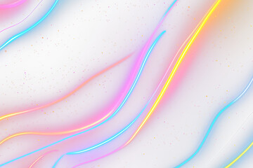 Poster - Abstract neon light waves and particles.