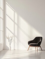 Poster - Contrasting Backdrops: White Space - Modern Minimalist Photography Studio