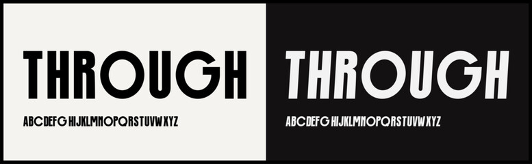 Wall Mural - condensed sans serif vector font. alphabet with simple and minimalist uppercase.