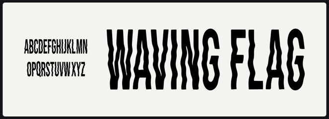 Wall Mural - condensed rough vector font. alphabet with uppercase and number.