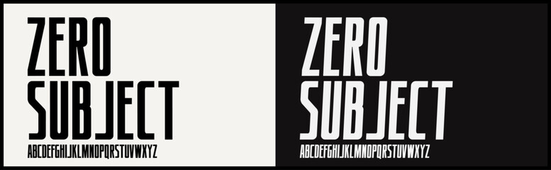 Wall Mural - condensed sans serif vector font. alphabet with simple and minimalist uppercase.