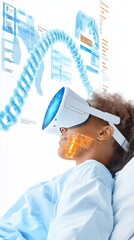 Poster - patient utilizing virtual reality technology for dna research in hospital setting