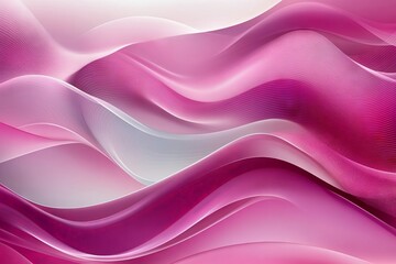 Poster - Fluid pink waves create an elegant and tranquil abstract background with soft gradients and smooth curves