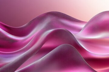 Poster - Abstract digital artwork featuring flowing pink waves with a gradient background