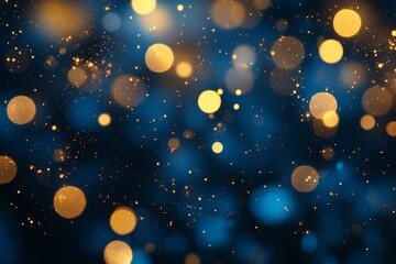 Fototapete - Bright orbs of light dance against a blue backdrop creating a mesmerizing atmosphere of celebration and wonder