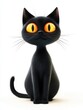 © Johannes - halloween 3d funny cartoon black cat personage isolated stock photo on white background.
