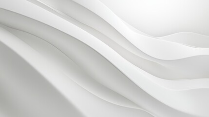 Poster - Soft White Waves with Smooth Curves and Ambient Lighting Texture