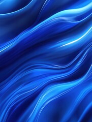 Poster - Abstract blue wavy lines flow gracefully, creating a dynamic and serene background.