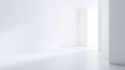 Poster - Modern Minimalist White Wallpaper with Pure Background and Light Effects