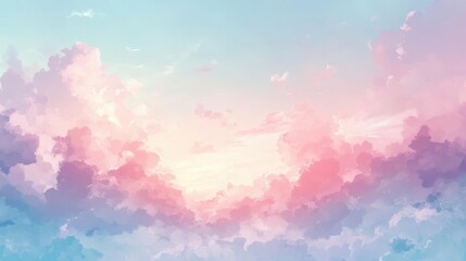 Poster - a soft gradient of pale blue transitioning into pastel pink, with seamless color transitions creatin