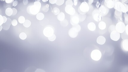Poster - Elegant Luminous White Wallpaper with Blurred Lights in Soft Atmosphere