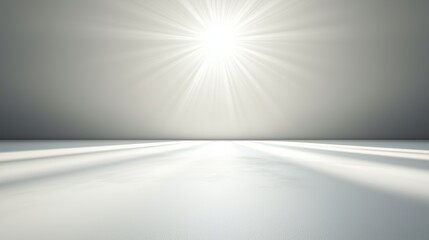 Poster - Bright White Minimalist Background with Radiant Light and Soft Shadows