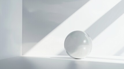 Poster - Soft White Sphere on Smooth Surface with Balanced Light and Shadows
