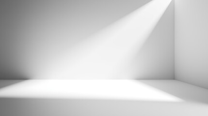 Poster - Bright Studio Space with Balanced Light and White Wallpaper Accents