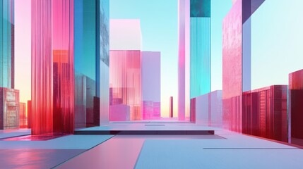 Poster - abstract modern urban landscape line drawin.3D illustration Imagination architecture building construction perspective design.