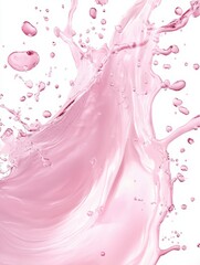 Poster - pink water splash elements in a soft fluid design. isolated of white background in center