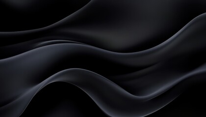 Poster - Abstract Black Fabric Waves Texture Background
