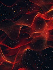 Wall Mural - red christmas abstract background. glowing background with golden dust, sparkles, shimmer, particles