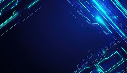 Aufkleber - Abstract Blue And Green Glowing Circuit Board Lines Technology Background