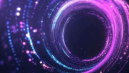 Aufkleber - Abstract Colorful Spiral Light Background with Pink and Purple Glowing Particles