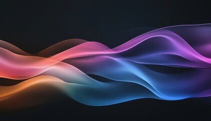Aufkleber - Abstract Colorful Waves on Dark Background