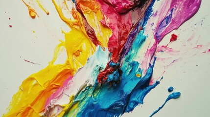 Poster - Abstract background with colorful splashes on white canvas illustration