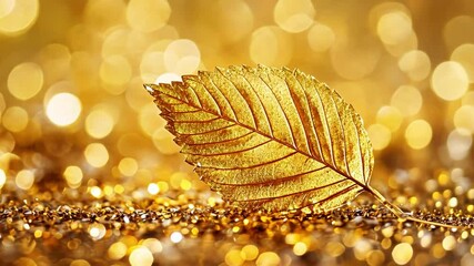 Poster - shimmering golden leaf on glittering background creating a luxurious and elegant atmosphere for uniq