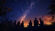 © Johannes - Starry night sky filled with shooting stars, creating a magical atmosphere as a group of friends gaze upward, sharing their dreams and wishes