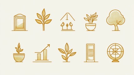 Poster - line illustrations investment icons popular versatile visual elements finance business branding illustration