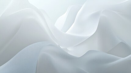 Poster - Abstract White Waves: A minimalist, abstract background of undulating white shapes against a soft, white backdrop. Ideal for modern, clean designs, technology, and branding. illustration