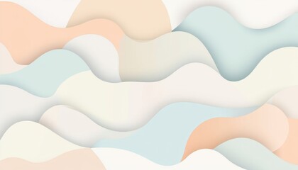 Aufkleber - Abstract Pastel Wave Background with Soft Colors and Paper Texture
