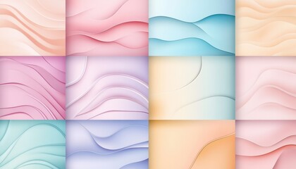 Poster - Abstract Pastel Wave Backgrounds Soft Color Textures