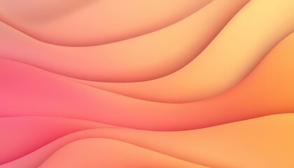 Aufkleber - Abstract Pink Orange Yellow Gradient Background with Smooth Flowing Waves