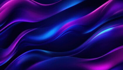 Fototapete - Abstract Purple And Blue Glowing Waves Background
