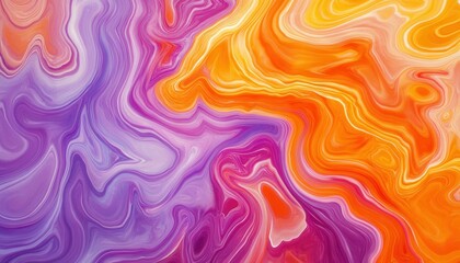 Poster - Abstract Purple And Orange Marble Swirl Texture Background