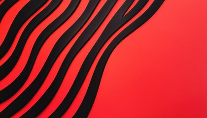 Aufkleber - Abstract Red and Black Wave Pattern Background
