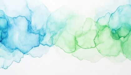 Poster - abstract watercolor background: blue green gradient texture