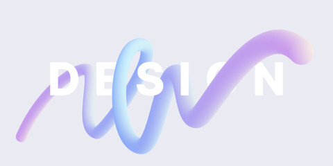 Wall Mural - Wavy 3d ribbon. Colored wavy gradient line for background, poster or cover. Vector illustration design.