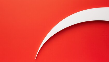 Aufkleber - Abstract White Curve on Red Background