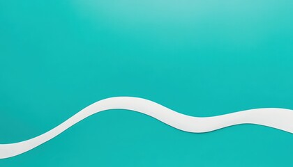 Aufkleber - Abstract White Wave on Teal Background