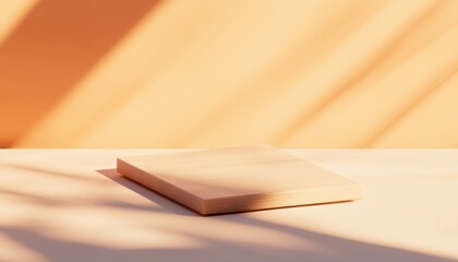 Aufkleber - Beige Stone Product Display Platform with Soft Sunlight Shadows
