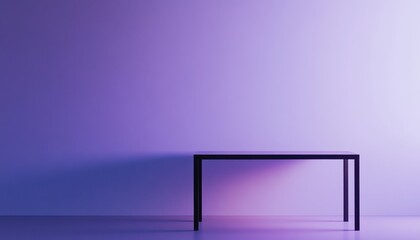 Aufkleber - Black Metal Table Against a Purple Gradient Wall