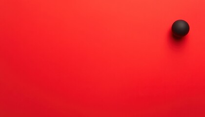 Poster - Black Sphere on Red Background